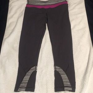 Lululemon swift speed crop gray and pink size 4
